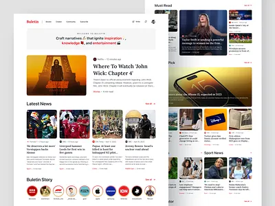 Blog and news website layout
