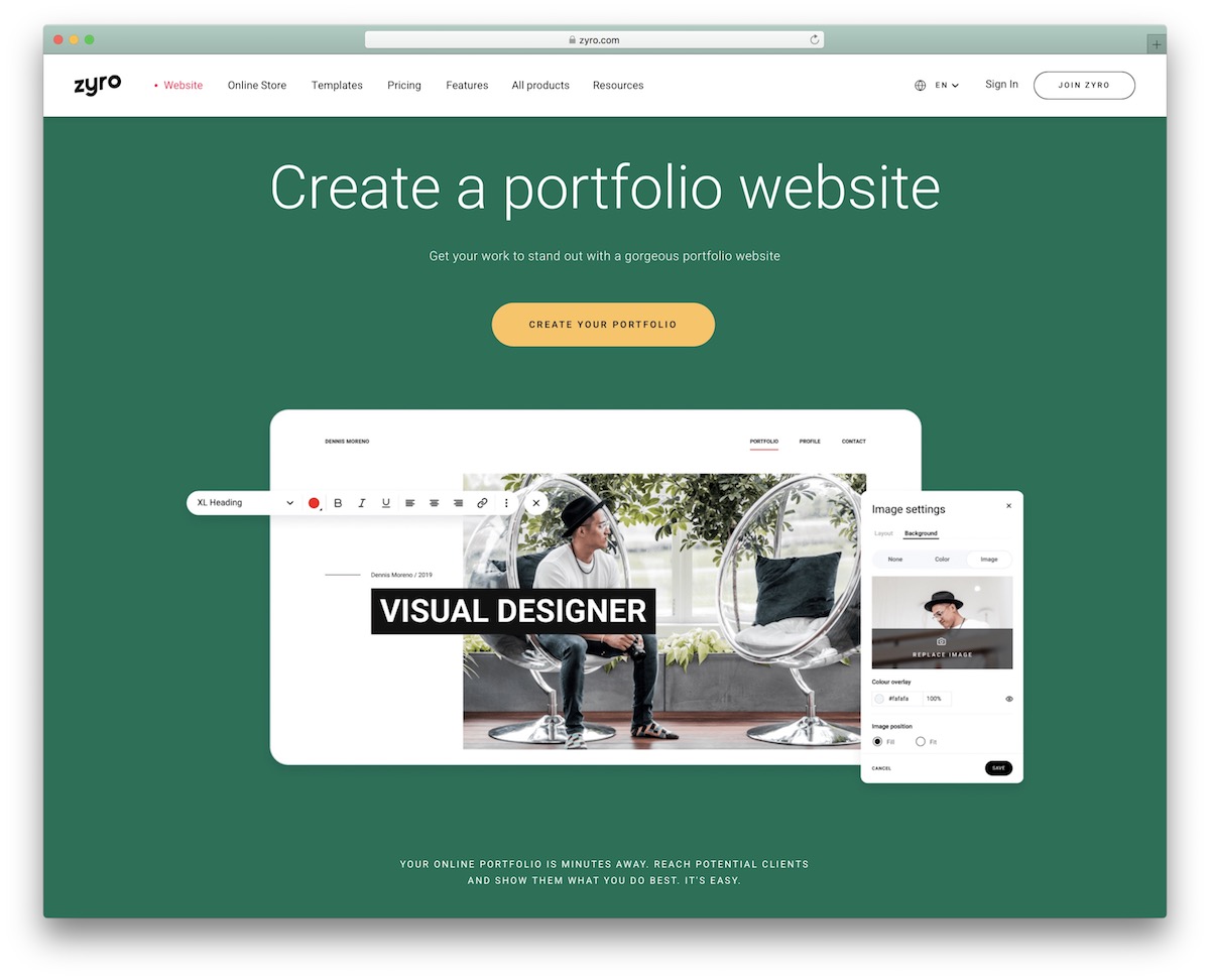 Portfolio website for creatives